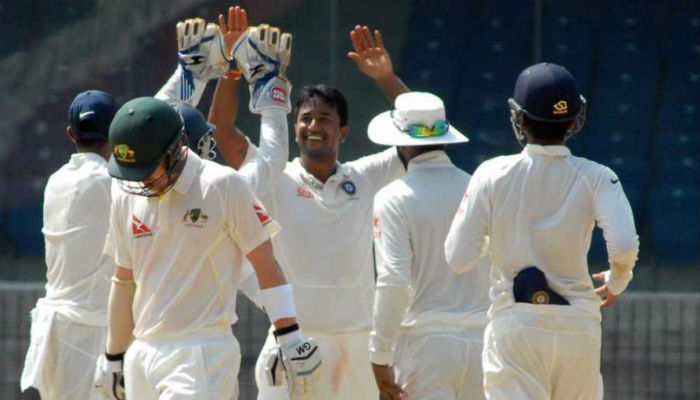 Pragyan Ojha took three wickets against Australia A on day 2 of the first four-day cricket match