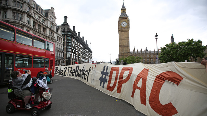 Protest against Britain budget