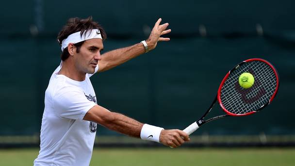 Roger Federer plays defending champion and number one seed Novak Djokovic in a repeat of last year's final on Centre Court