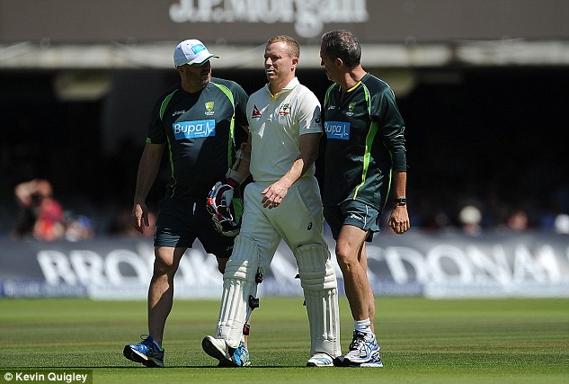 Rogers left the filed during Australia's second innings at Lord's unbeaten on 49 after feeling dizzy