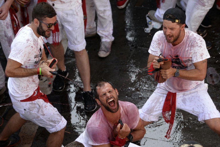 Protesters splattered in fake blood decry Spanish bull run - Gulf Times