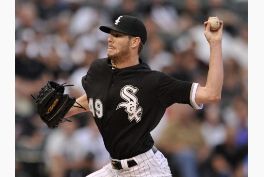 Chicago White Sox starter Chris Sale failed to strike out 10 batters for the first time in nine games but he limited Toronto to two runs on six hits