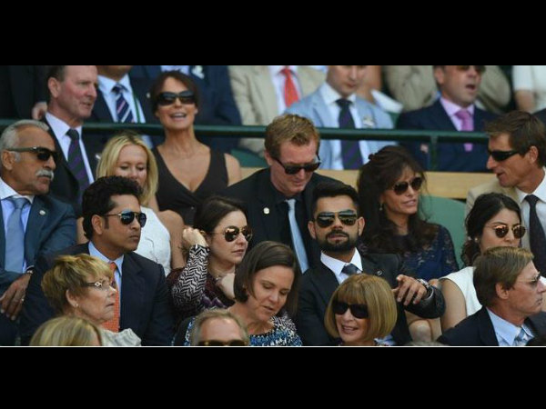 Sachin Anjali Kohli and Anushka at the Wimbledon