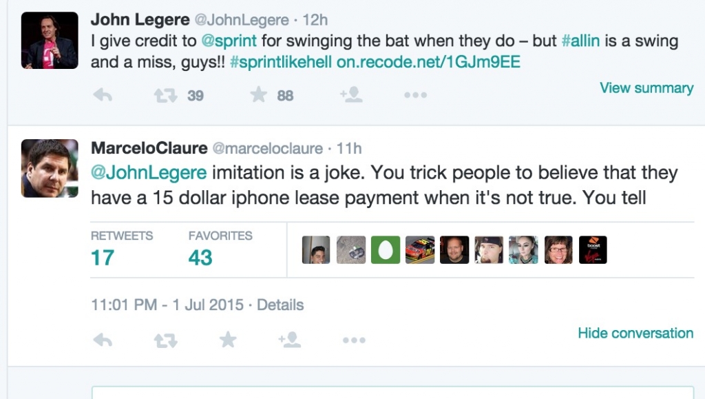 Sprint CEO twitter rant