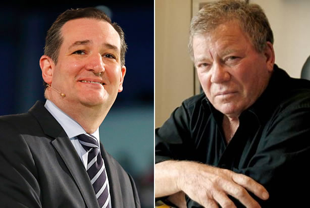 William Shatner not amused by Ted Cruz's claim that Captain Kirk'is quite likely a Republican