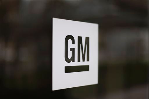 The General Motors logo at the company's world