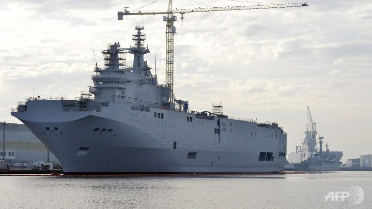 The Mistral-class assault warship Sevastopol the second of two mammoth Mistral helicopter carriers.
   
 

  Enlarge  Caption