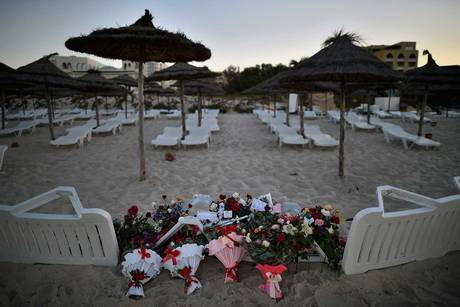 The deserted beach in Sousse today