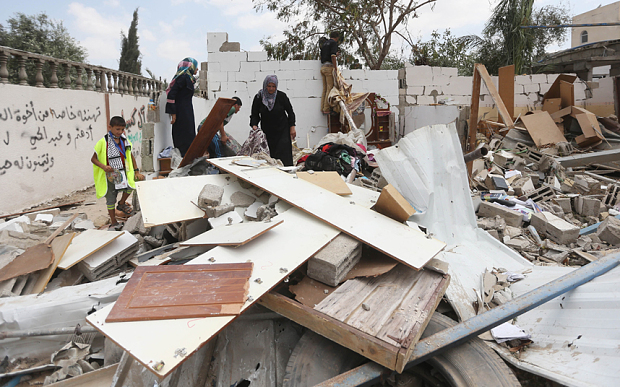 The destruction in the Rafah area of Gaza where the Israeli soldier Hadar Goldin was killed