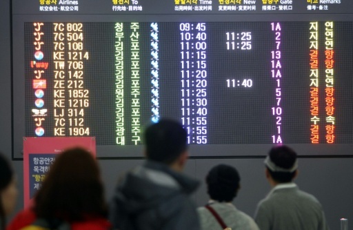 Typhoon grounds domestic flights in S. Korea