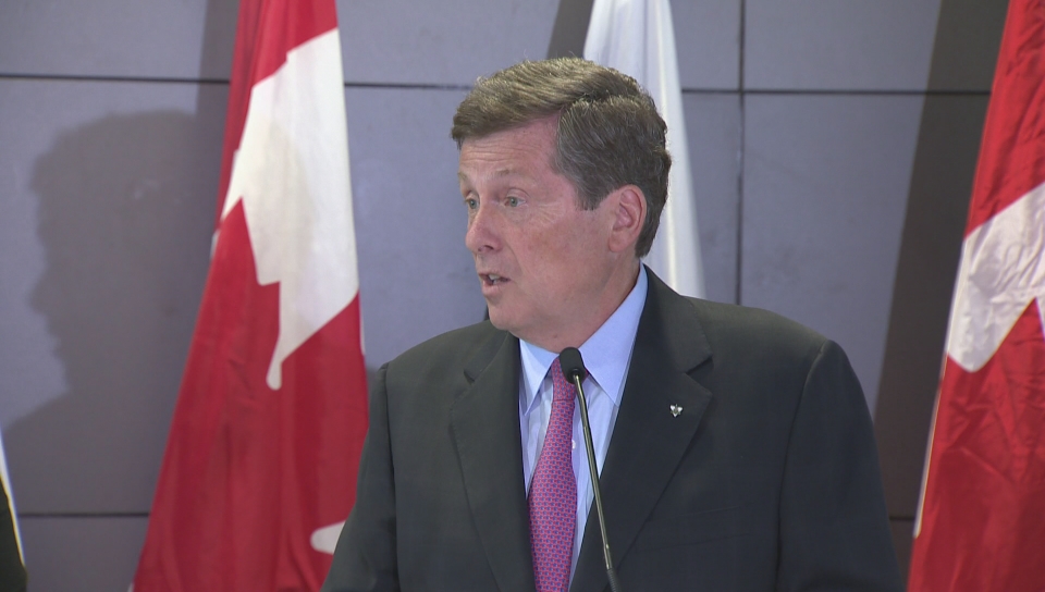 Toronto Mayor John Tory speaks at a press conference on July 15