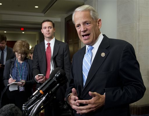 Rep. Steve Israel D-N.Y. speaks to reporters on Capitol Hill in Washington after attending a meeting with Vice President Joe Biden and the House Democratic Caucus to talk about the Iran nuclear deal. The lobbyi