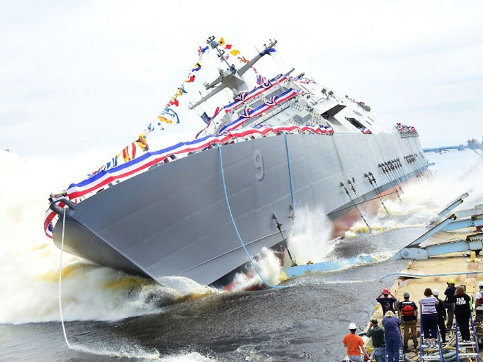 LCS 9 launched at Marinette Marine shipyard