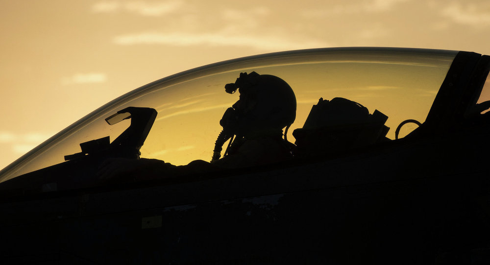 An F-16 Fighting Falcon pilot