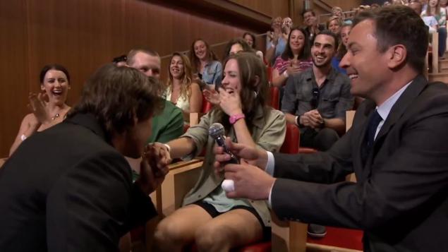 Tom Cruise and Jimmy Fallon shock a woman in attendance at their Monday night lip-sync battle by performing 'You've Lost that Lovin&#39 Feelin'&#39 in front of her in a reprise of one of Cruise's famous movie scenes