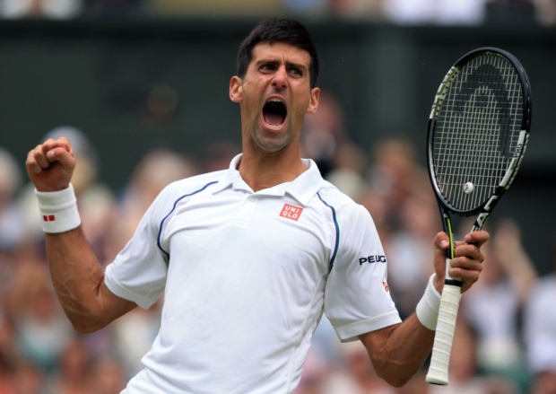 Novak Djokovic celebrates winning the Men's Single's Final