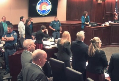 The Latest: Theater shooting jury close to deliberations