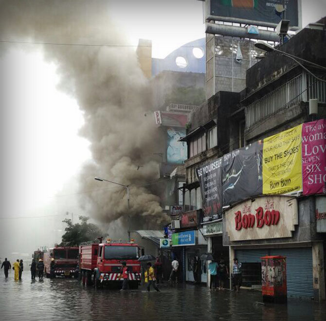 While rest of Mumbai suffered from deluge, Bandra shopping centre is gutted by