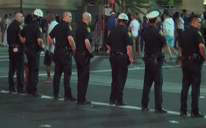 60 officers some in protective riot gear responded to the July 4 melee