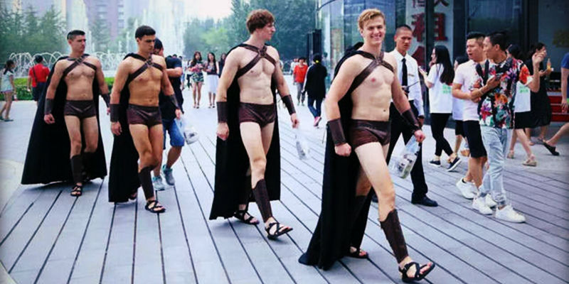 Foreigners Dressed as Spartans Freak Out the Beijing Police and Get Arrested