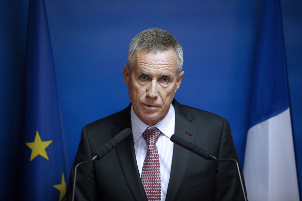 French Republic Chief Prosecutor Francois Molins delivers a speech to the press following the terrorist attack that happened inside the high-speed Thalys train