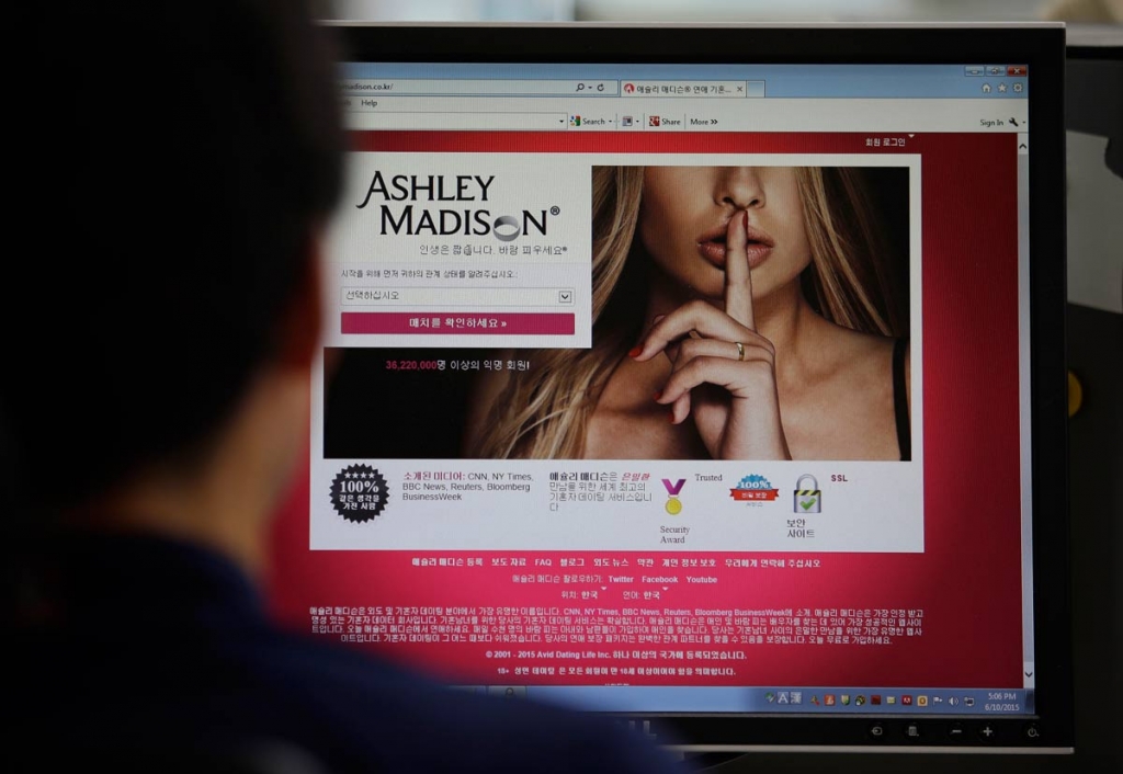 Ashley Madison's Korean web site on a computer screen in Seoul South Korea