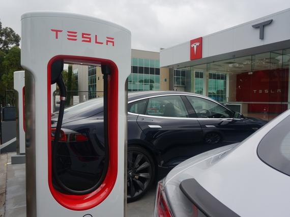 A Tesla supercharging station in Sydney.               Claire Reilly  CNET