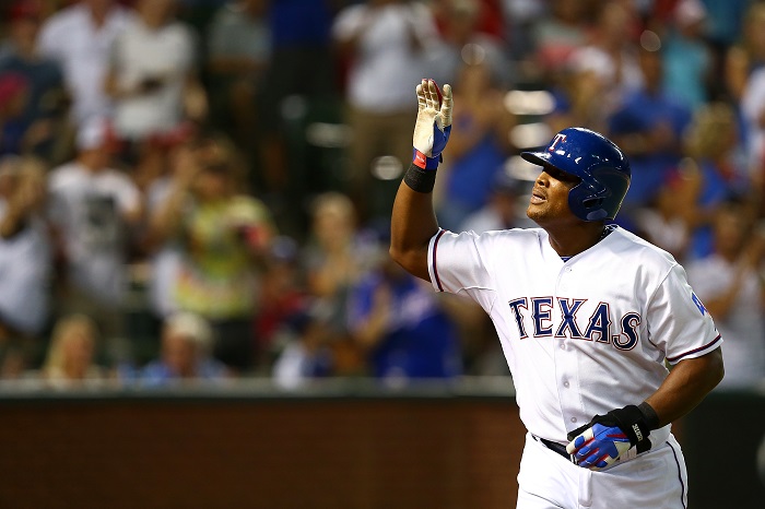 The Rangers scored 12 runs during last night's win over the Houston Astros