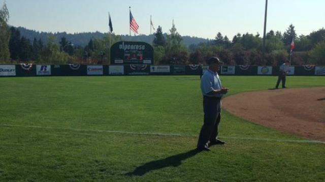 An umpire at the Little League Softball World Series in Portland Aug. 18 2015