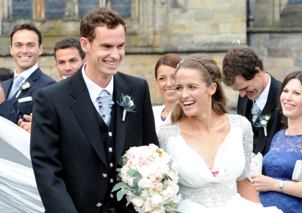 Andy Murray and Kim Sears on their wedding today in April earlier this year