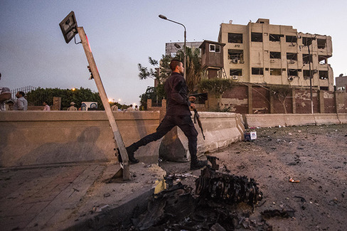 Massive blast targets security forces near Cairo