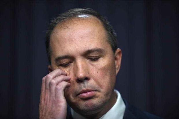 Federal Minister for Immigration Peter Dutton speaks at a press conference in Canberra Thursday Aug. 20 2015. All three conducted national consultations on citizenship for the Federal Government