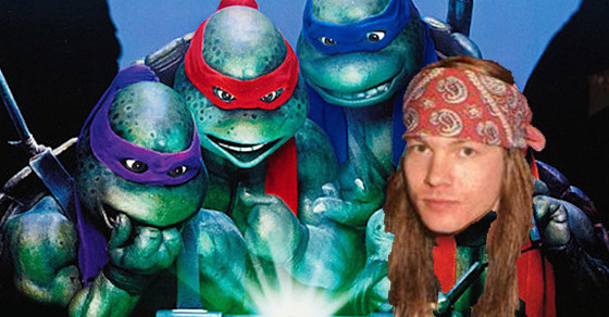 Axl Rose was late for a concert because he was watching Ninja Turtles II