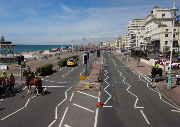 Marine Parade has been evacuated as police investigate. PIC BY EDDIE MITCHELL