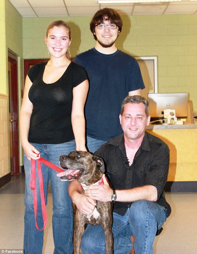 Barking happy Boozer the Boxer mix was reunited with his original family after almost a decade apart