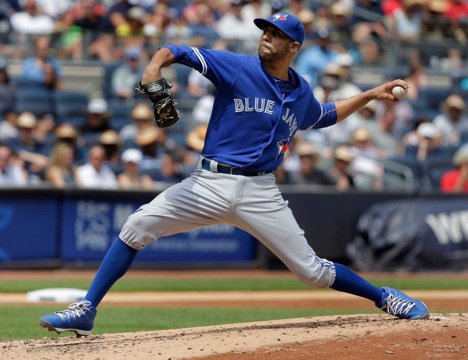 Toronto Blue Jays pitcher David Price delivers against the New York Yankees during the second inning of a baseball game Saturday Aug. 8 2015 in New York