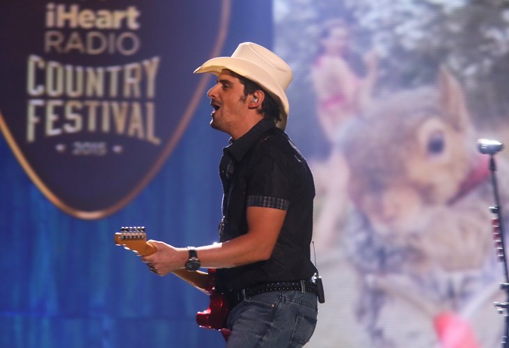 Brad Paisley performs at the iHeartRadio Country Festival held at the Frank Erwin Center on Saturday