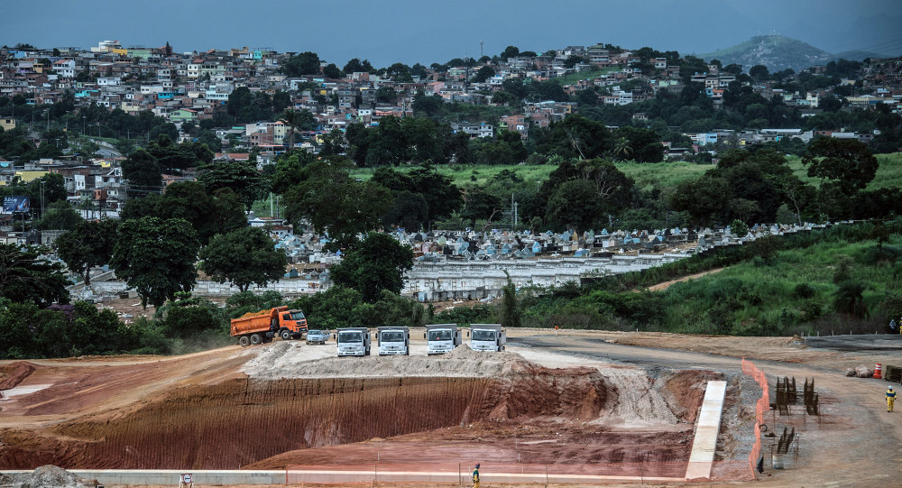 View of the Deodoro Olympic Park under construction which will host several sports during the Rio 2016 Olympics Games in Rio Brazil