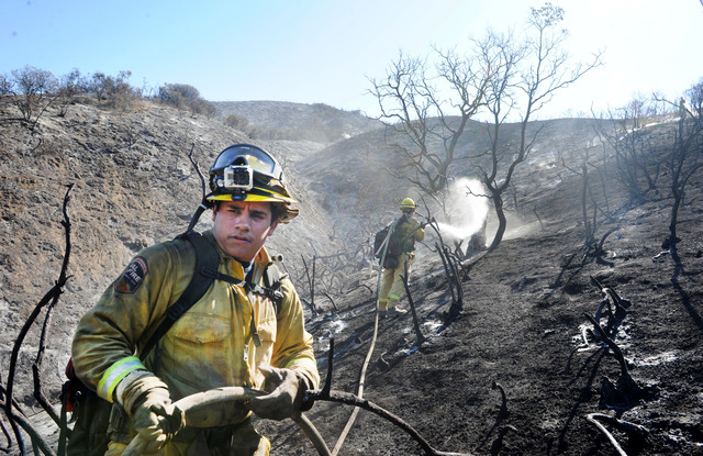 Vehicle crash ignites brush fire in Ventura County