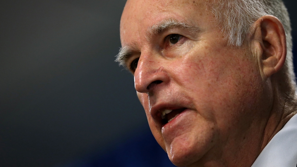 California Gov. Jerry Brown speaks during a news conference