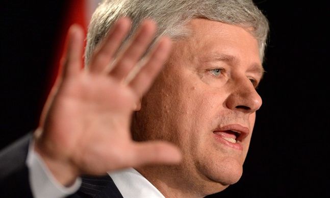 Conservative Leader Stephen Harper makes a campaign stop in Ottawa on Sunday