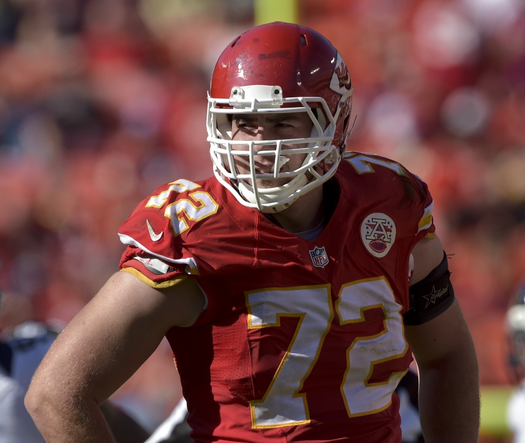 Oct. 26 2014 Kansas City MO Chiefs tackle Eric Fisher during a break against the St. Louis Rams at Arrowhead Stadium