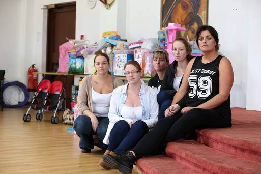 Claire Caldwell- who launched a fund for Jennifer Dornan’s children- with friends Martine Conlon Vicky McKowen Eleanor Mulligan and Alice Conlon