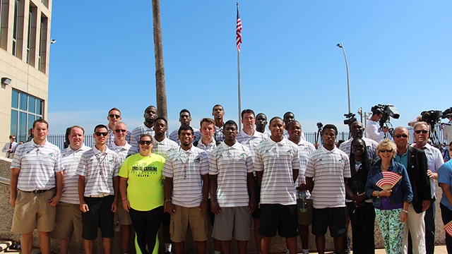 Coastal Carolina Athletics		Friday's flag raising happened on the final day of the Chants eight-day trip through Cuba