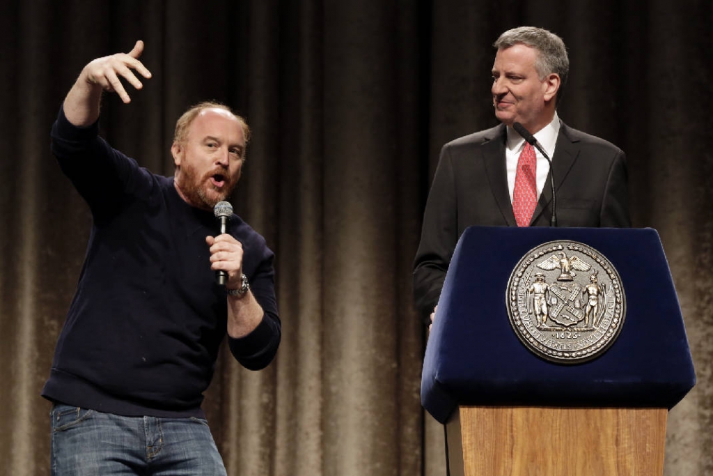 Comedian Louis CK shadows NYC mayor on municipal business