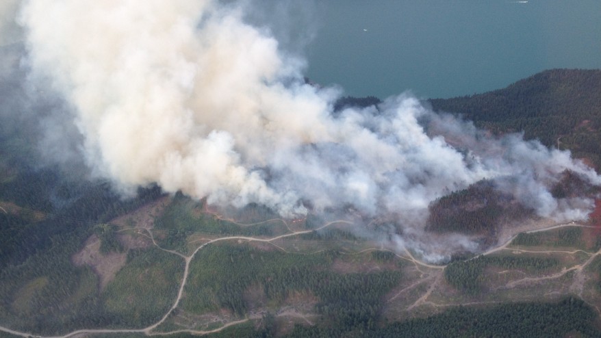 Fire west of Harrison Lake; Martin Mars among those responding