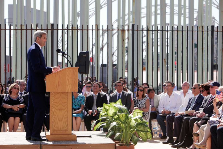 Kerry presides over raising of flag at US embassy in Cuba