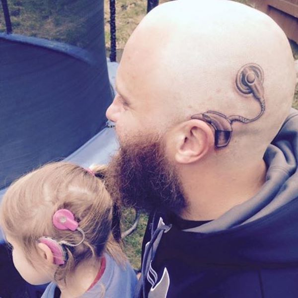 Dad Who Got Cochlear Implant Tattoo To Match His Daughter Should Win Father-Of