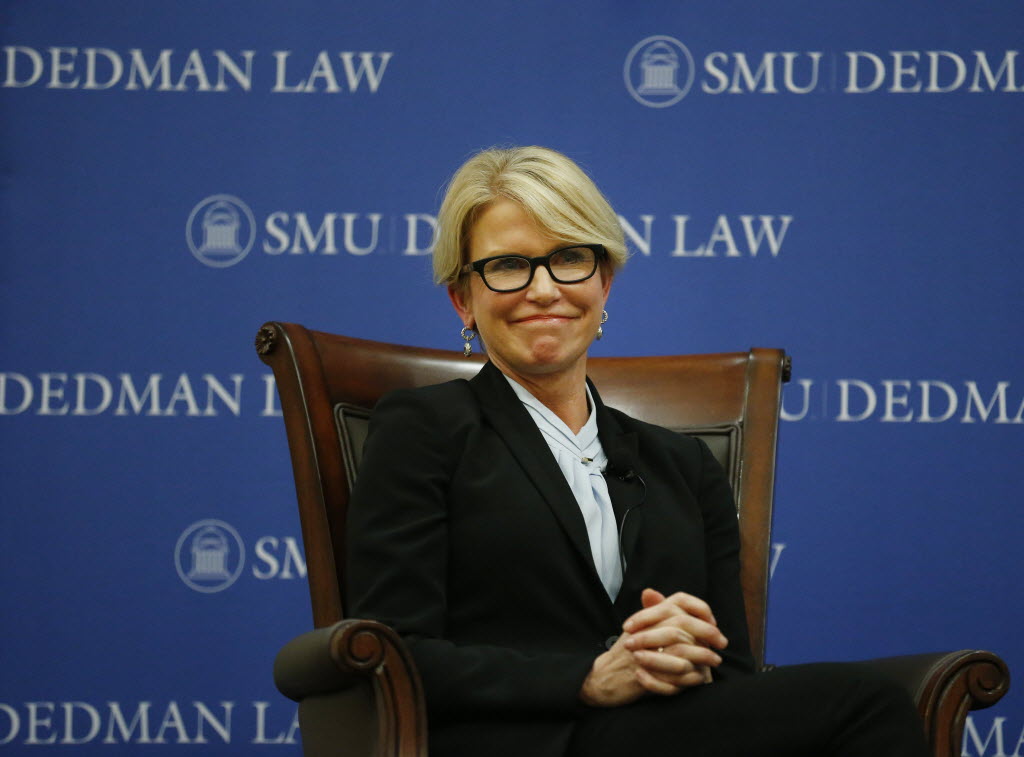 Dallas County District Attorney Susan Hawk speaks at Southern Methodist University in March