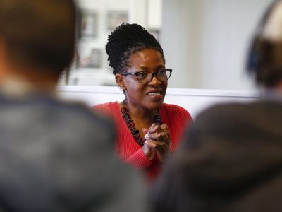 Mpho Tutu daugher of Desmond Tutu speaks in Cape Town